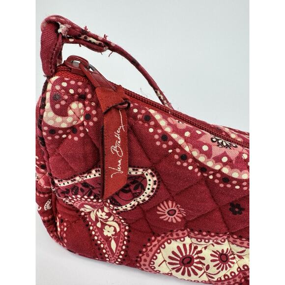 VTG Vera Bradley Mesa Red Quilted Cotton Small Crossbody Purse Paisley Bandanna - Picture 2 of 9